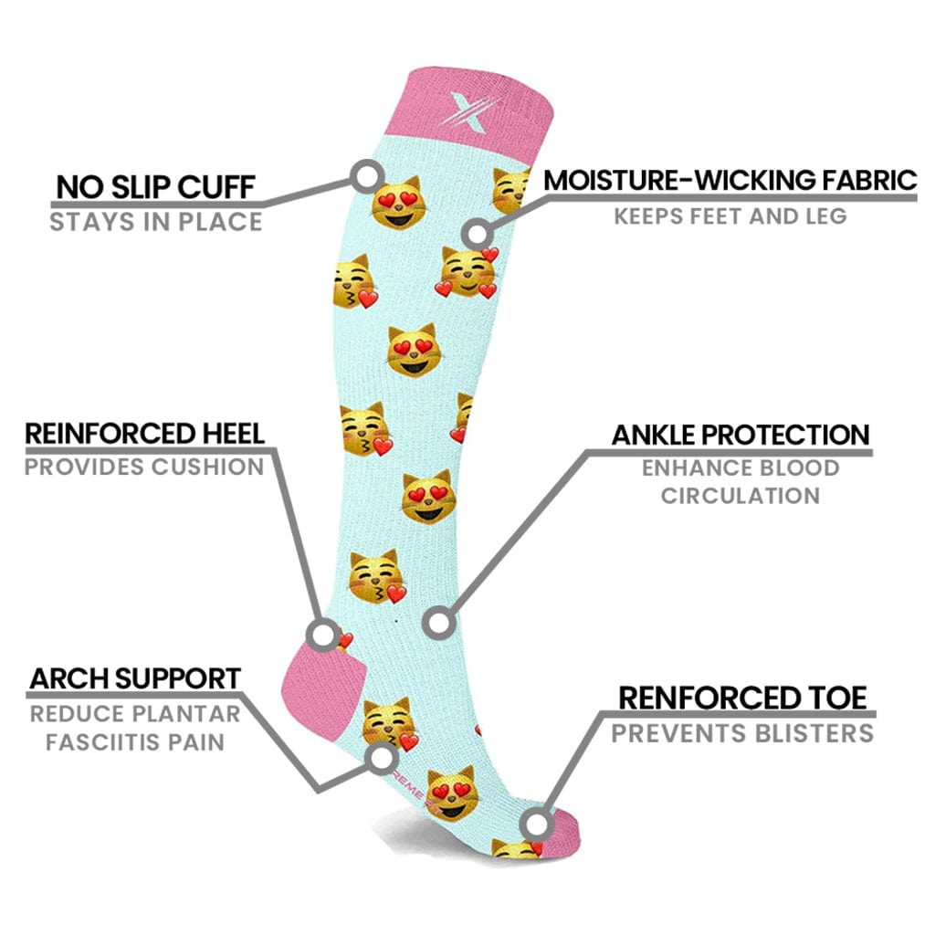 Extreme Fit - LOVEBIRDS COMPRESSION SOCKS (6-PAIRS) - KNEE-LENGTH