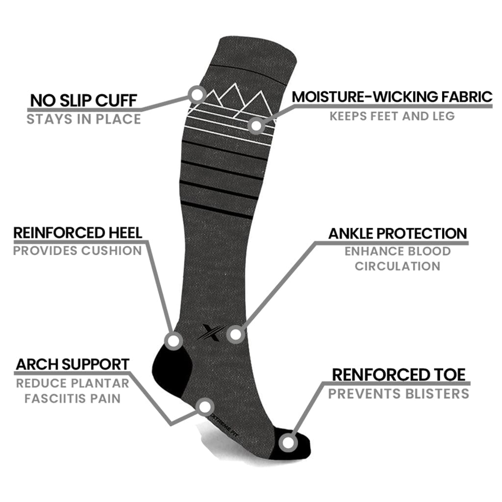 Extreme Fit - MERINO WOOL BOOT SOCKS - CHARCOAL - KNEE-LENGTH