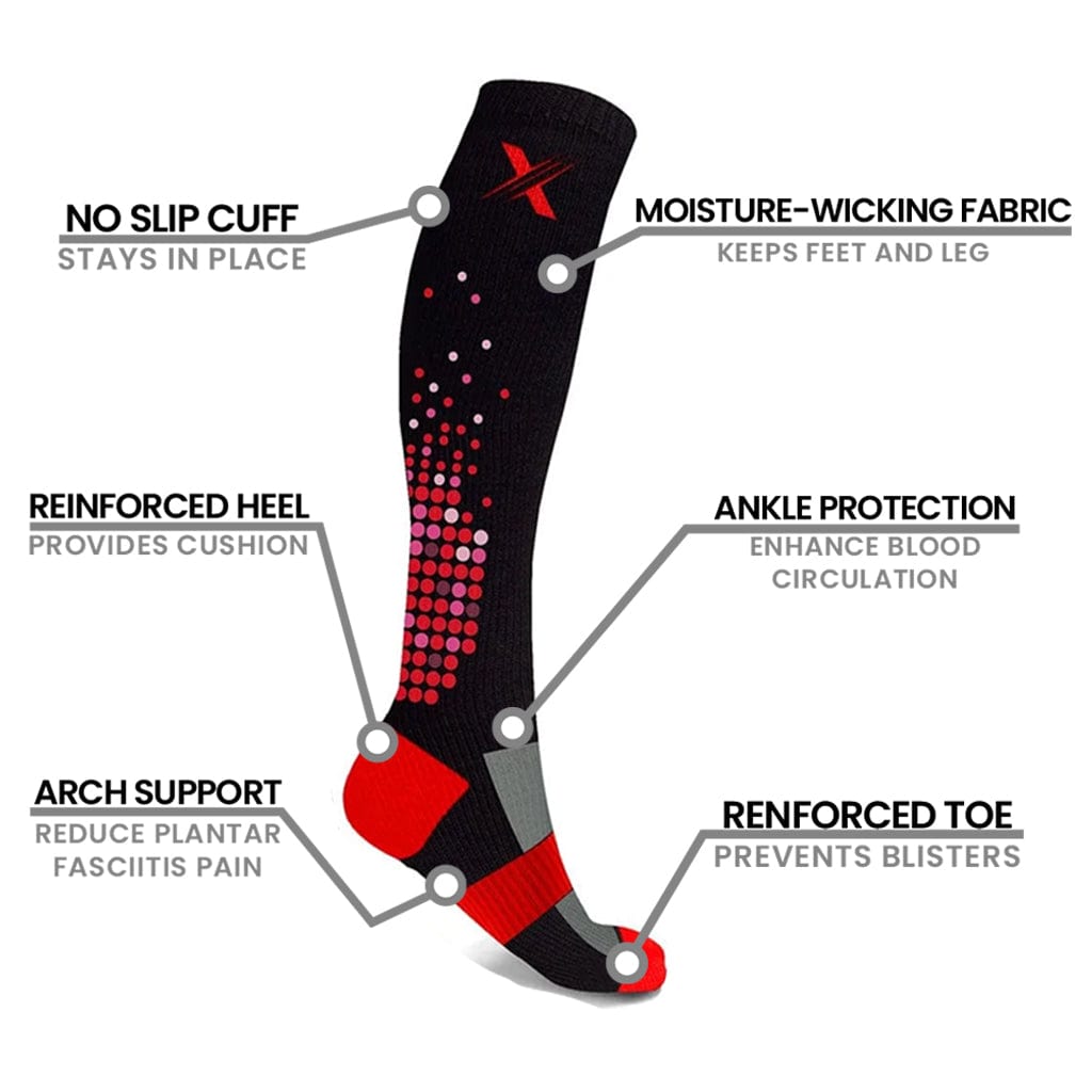 Extreme Fit - HIGH INTENSITY COMPRESSION SOCKS (6-PAIRS) - KNEE-LENGTH