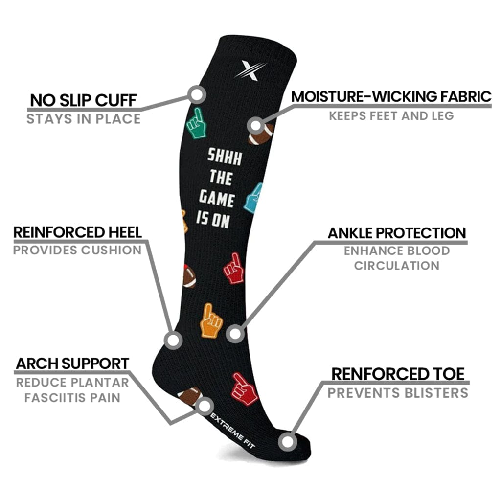Extreme Fit - Football Love Compression Socks (1-Pair) - KNEE-LENGTH