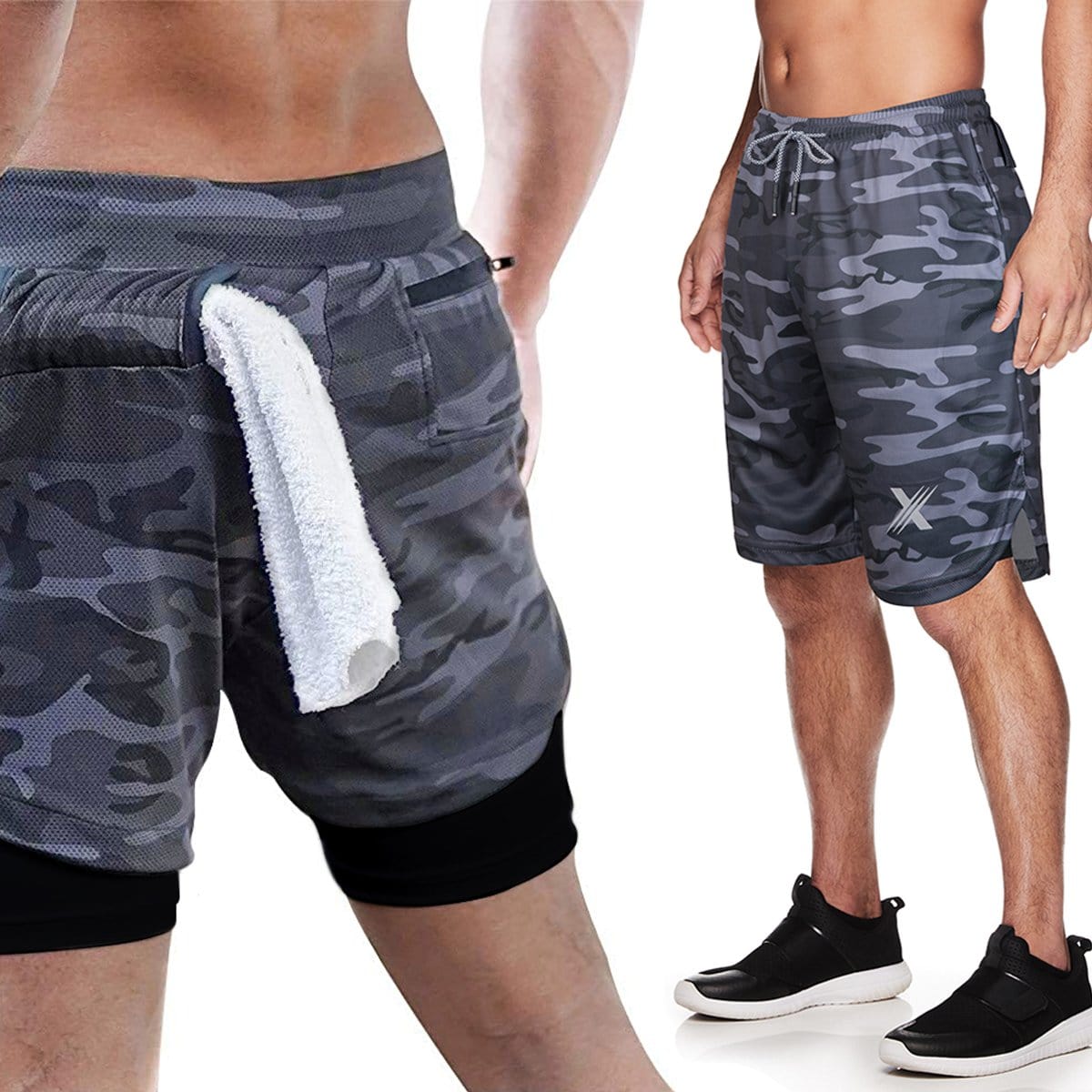 Navy Gray Shorts