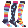 Extreme Fit - CACTUS PUZZLES COMPRESSION SOCKS (3-PAIRS) - KNEE-LENGTH