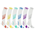 Ultra V-Striped White Edition Knee-High Compression Socks (6-Pairs)