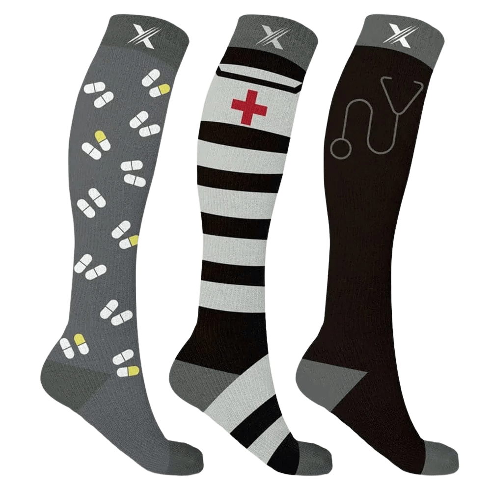 Extreme Fit - MEDICINE 101 COMPRESSION SOCKS (3-PAIRS) - KNEE-LENGTH
