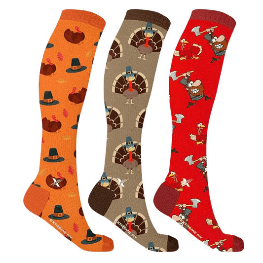 Extreme Fit - THANKSGIVING COMPRESSION SOCKS (3-PAIRS) - KNEE-LENGTH