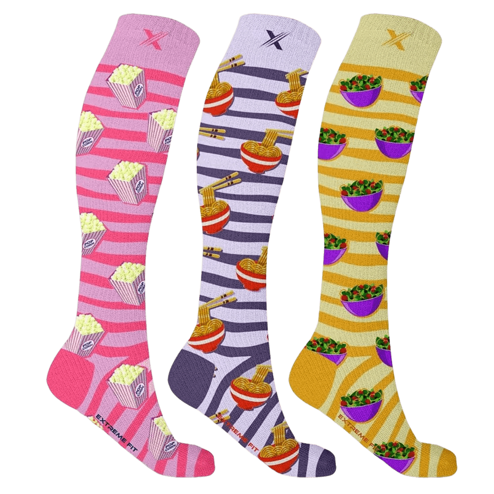 Extreme Fit - FOOD LOVE COMPRESSION SOCKS (3-PAIRS) - KNEE-LENGTH