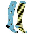 Extreme Fit - MISMATCHED: BEES IN THE TRAP COMPRESSION SOCKS - KNEE-LENGTH
