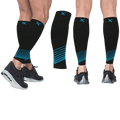 Ultra V-Striped Design Calf Support Recovery Compression Sleeves (1-Pair)