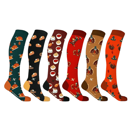 Extreme Fit - THANKSGIVING COMPRESSION SOCKS (6-PAIRS) - KNEE-LENGTH