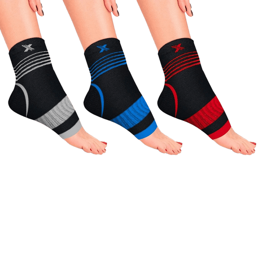 Extreme Fit - Ultra-V Striped Compression Ankle Sleeves - ANKLE SLEEVE