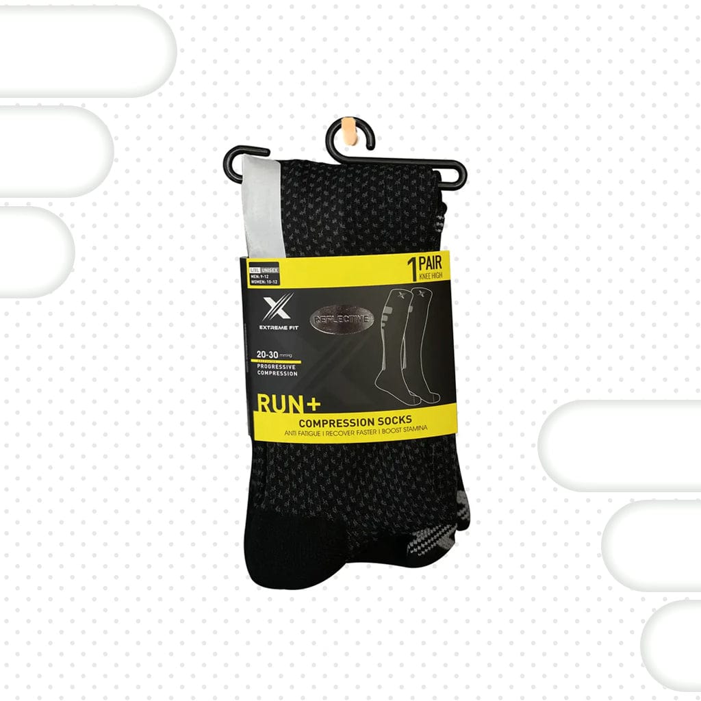 Extreme Fit - RUN+ ELITE REFLECTIVE - ATHELTIC GRADE COMPRESSION SOCKS - KNEE-LENGTH
