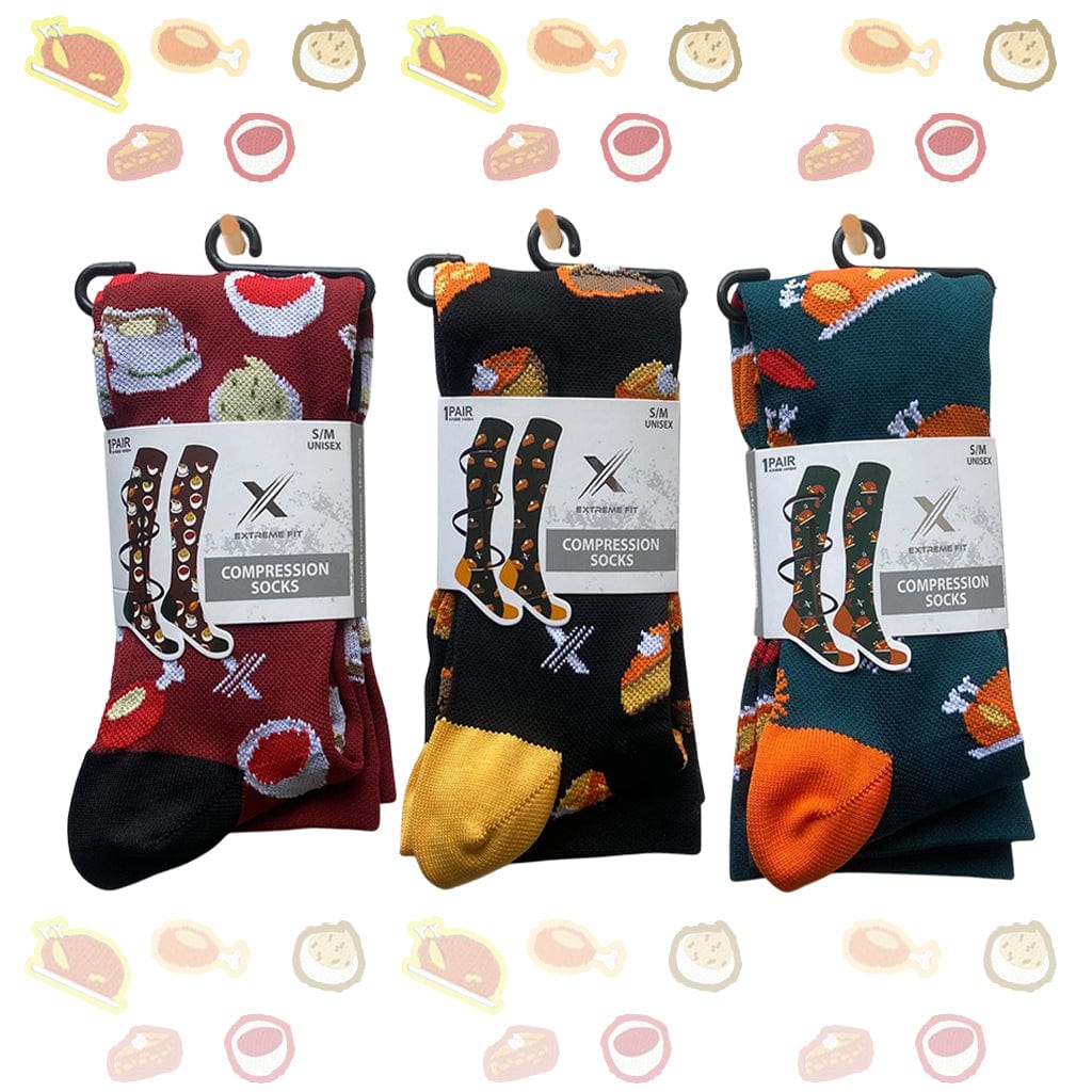 Extreme Fit - THANKSGIVING COMPRESSION SOCKS (3-PAIRS) - KNEE-LENGTH