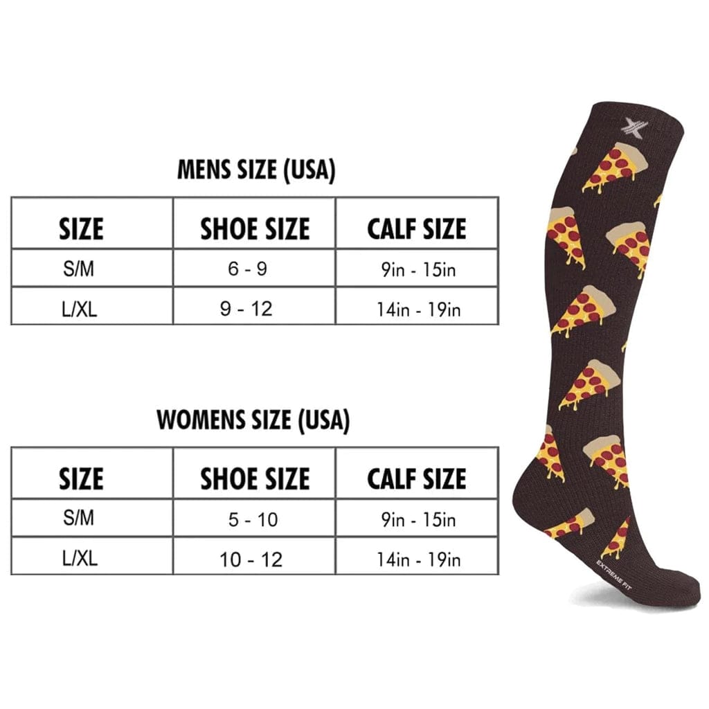 Extreme Fit - NEW YORK STYLE PIZZA COMPRESSION SOCKS - KNEE-LENGTH
