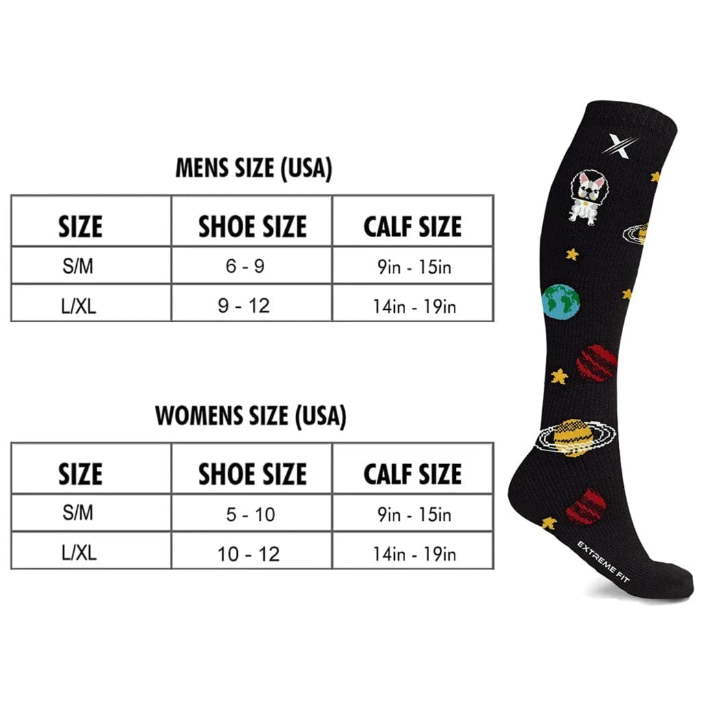 Extreme Fit - Dogs On The Moon Socks (1-Pair) - KNEE-LENGTH