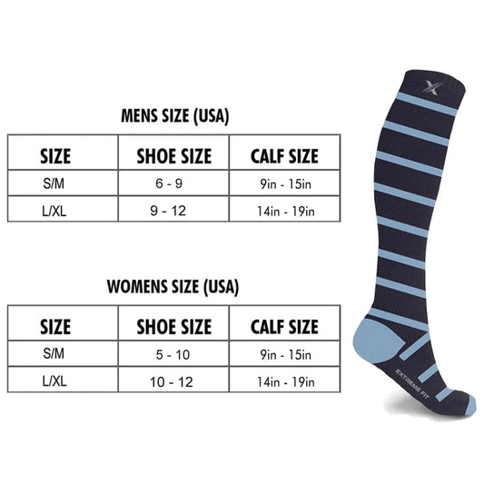 Extreme Fit - MEN'S PATTERNS - SOPHISTICATED STRIPES (3-PAIRS) - KNEE-LENGTH