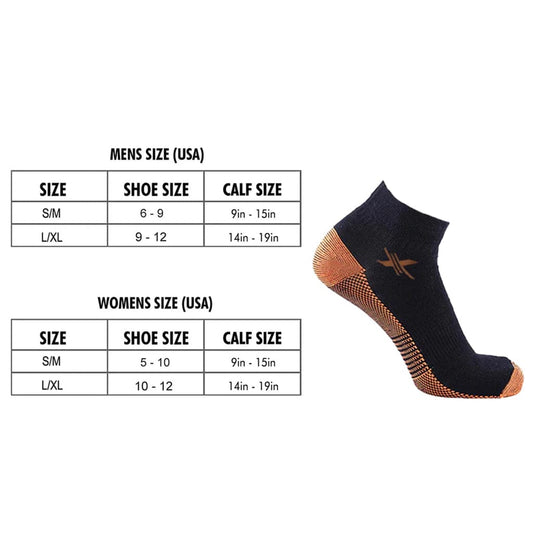 Extreme Fit - COPPER FLUX™ COMPRESSION SOCKS - Low Cut (3-PAIRS) - ANKLE-LENGTH